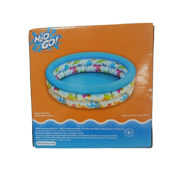 New 40" CORAL REEF INFLATABLE Child Swimming Pool Fish Tropical Ages 2 Yr+ w Box - Picture 10 of 13